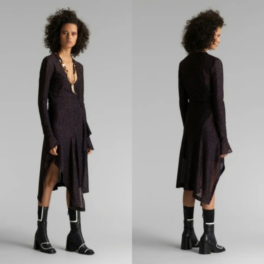CHLOÉ | lurex wrap knit dress